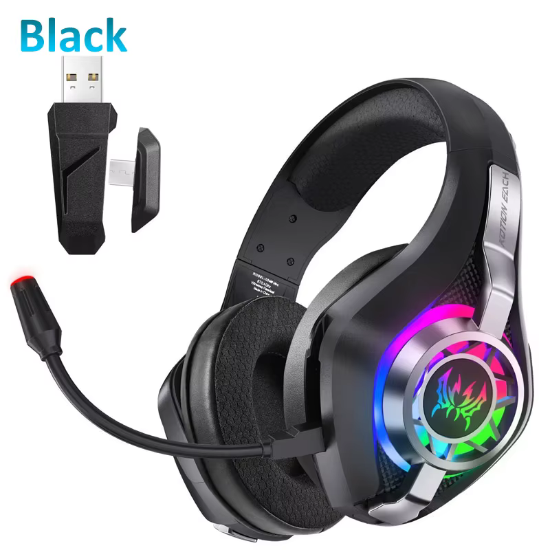 Casque de jeu sans fil GS400 Ultra 2.4GHz, avec micro, suppression du bruit RGB, Bluetooth, pour PC,