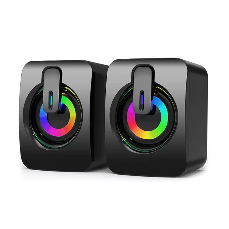 Hautréusd'ordinateur avec lumière LED pour ordinateur de bureau, boîte de son PC, microphone stéréo 