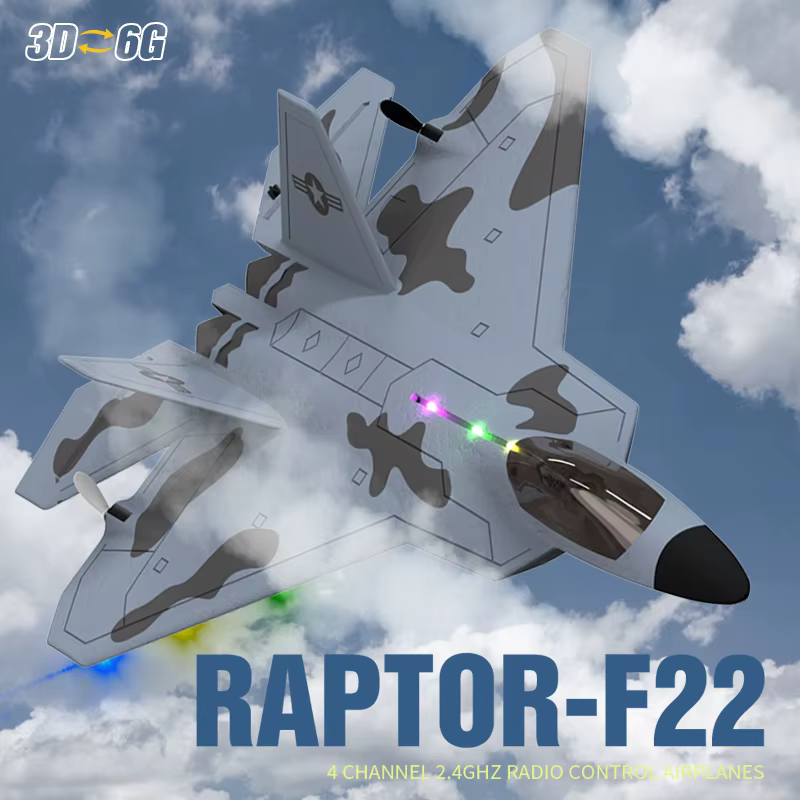 2024 nouveau F22S 2.4G 4CH 3D6G RC avion Raptor F22 avion de guerre WLtoys A180 mise à niveau Versio