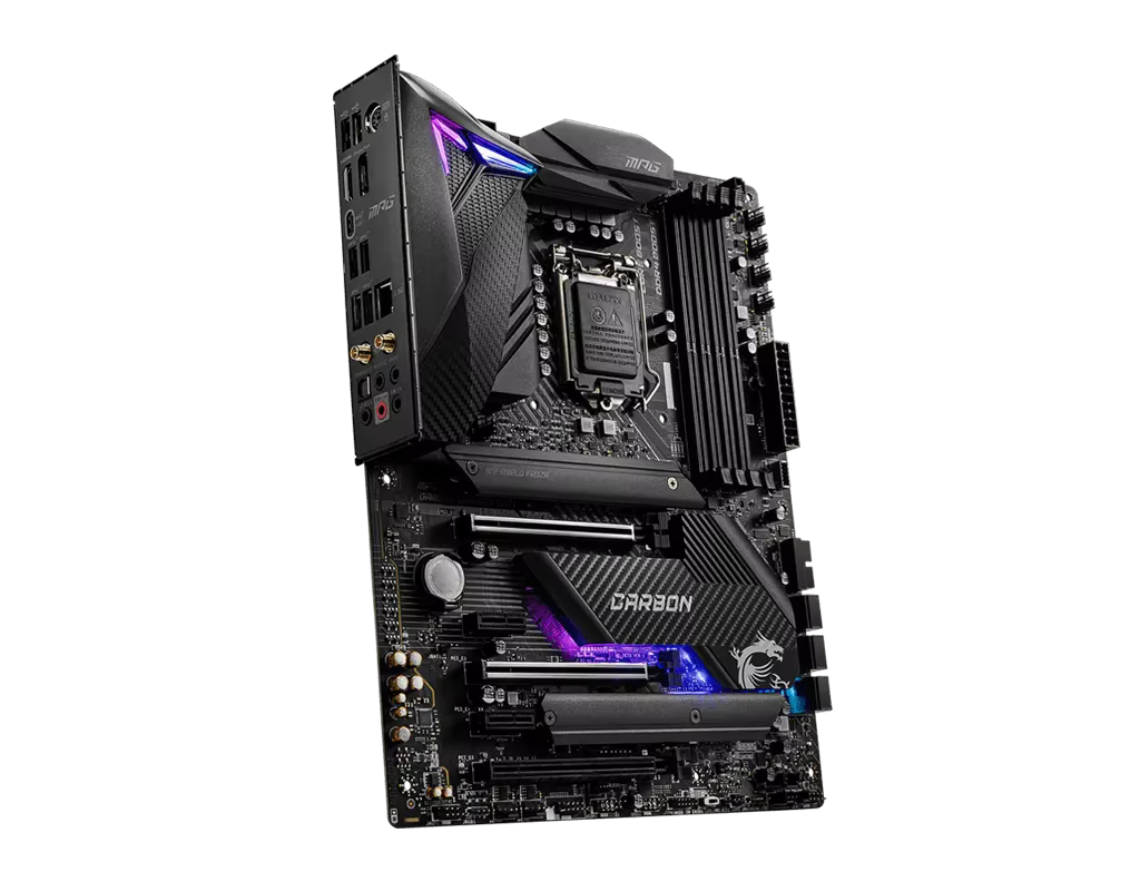 MSI MPG Z490 GAMING CARBON WIFI LGA 1200 4×DDR4 128GB 1×HDMI 1×Display Port