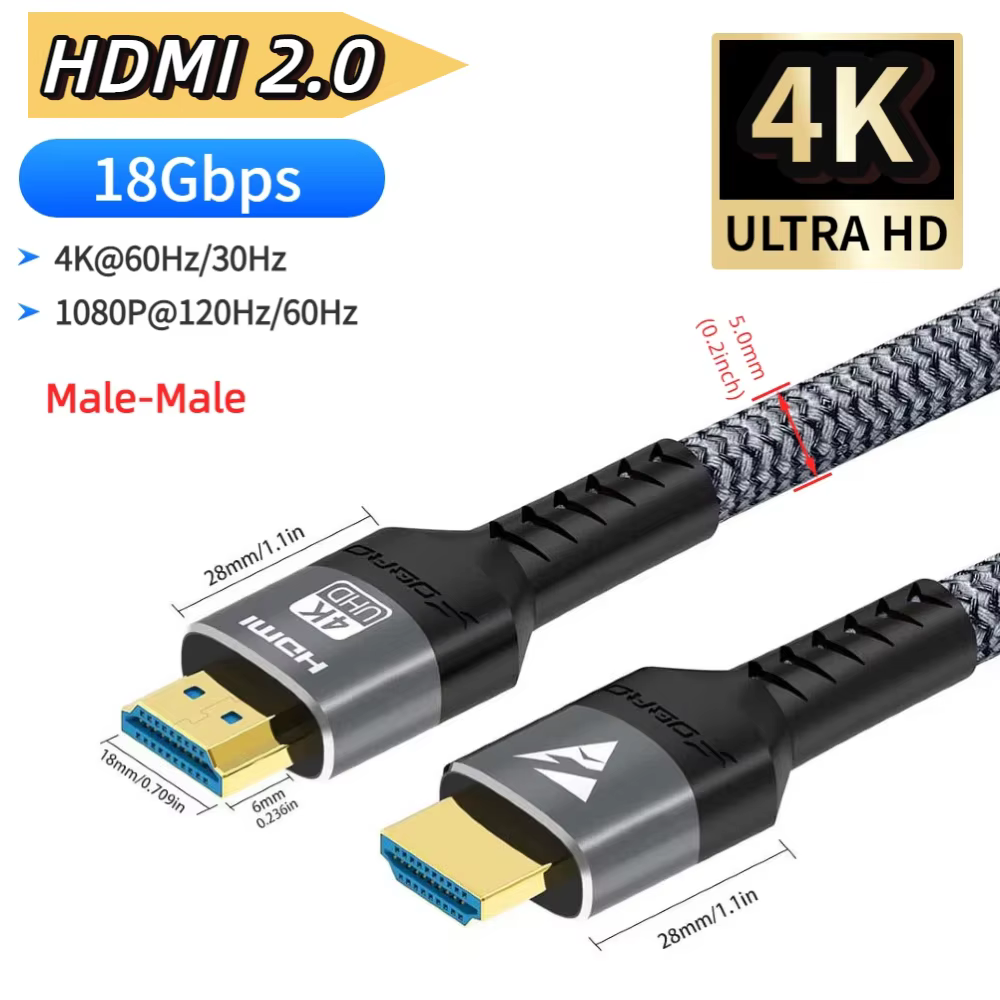 Câble HDMI 2.2 16K 96 Gbps 8K@120Hz 4K@240Hz 2K@360Hz compatible avec HDMI 2.1 EARC HDR10+ pour PS5/