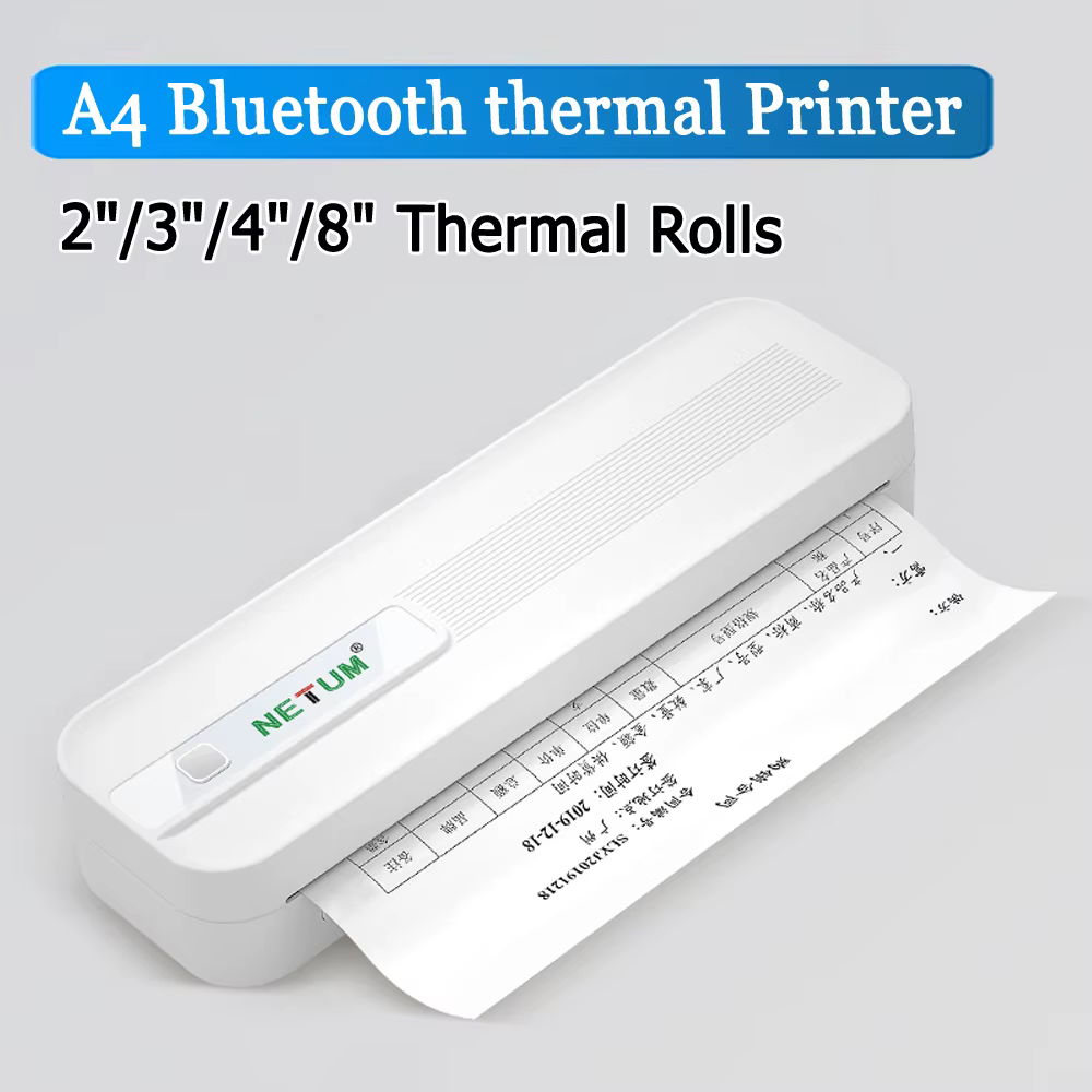 Imprimante thermique Portable A4 Bluetooth 200DPI, sans fil, sans encre, pour l'impression de docume