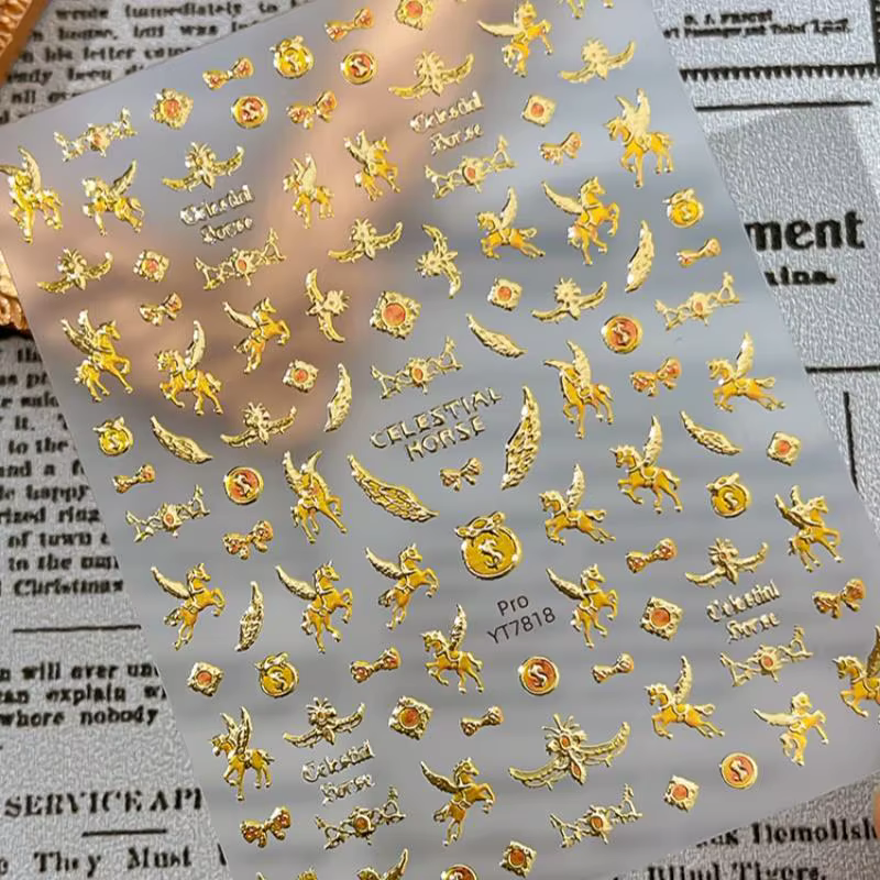 Autocollants pour ongles, accessoires de manucure, décorations auto-adhésives pour le nouvel an, ann