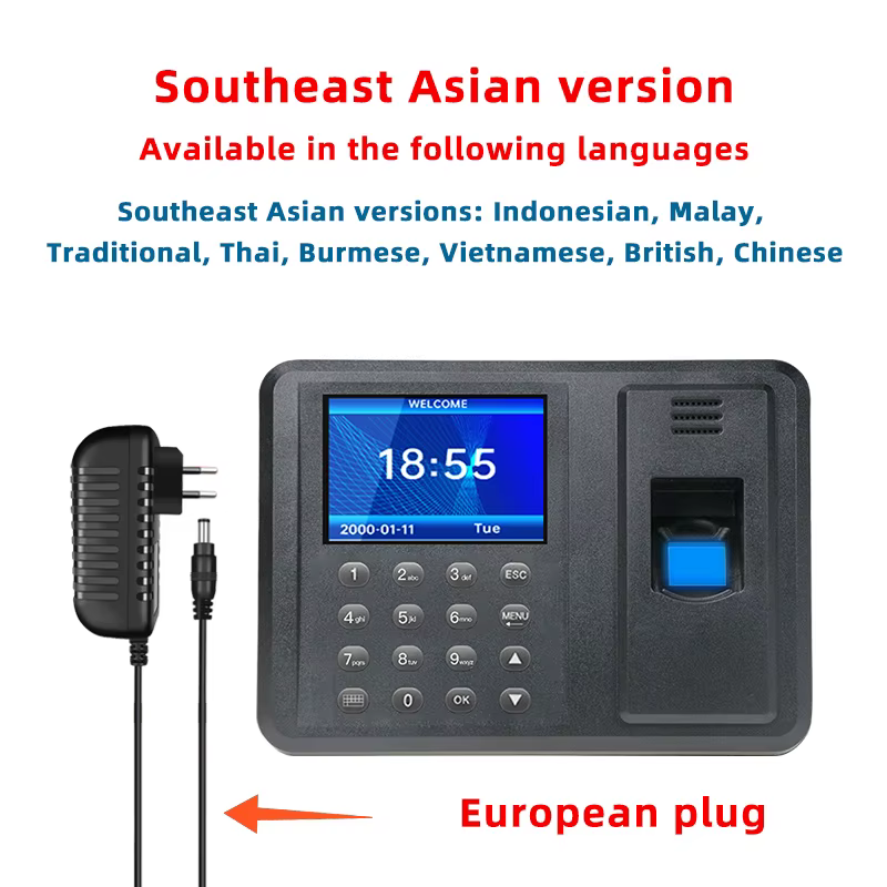 2.8 pouces mot de passe d'empreintes digitales intelligent multilingue USB gestion des données biomé