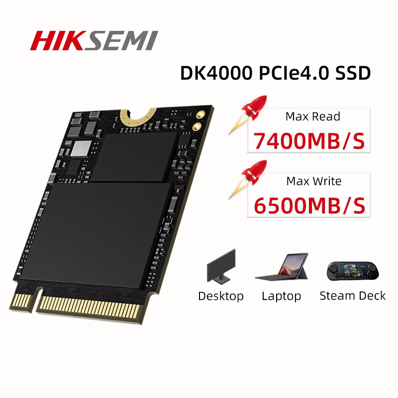 HIKSEMI 1 to 2 to M.2 SSD 2230 NVMe PCIe Gen 4x4 SSD pour Steam Deck ROG FLOWZ13 Surface ProX ordina