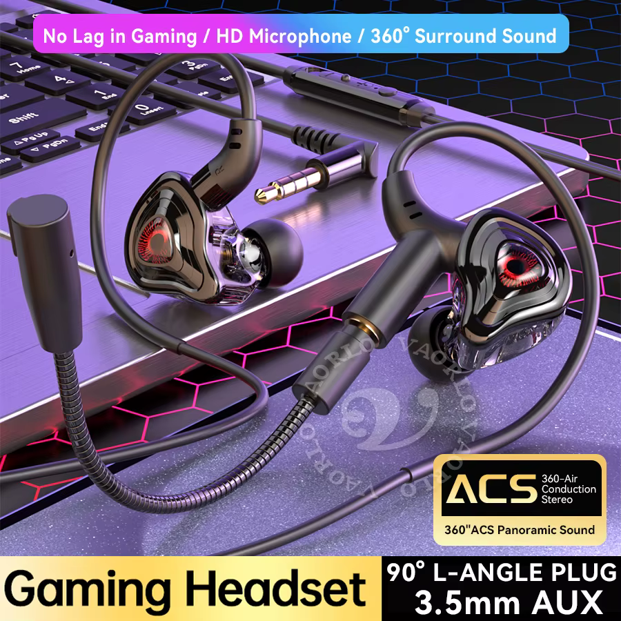 Casque de jeu Esports, son surround 360°, écouteurs filaires stéréo HiFi, 3,5 mm/Type-C/USB/double p