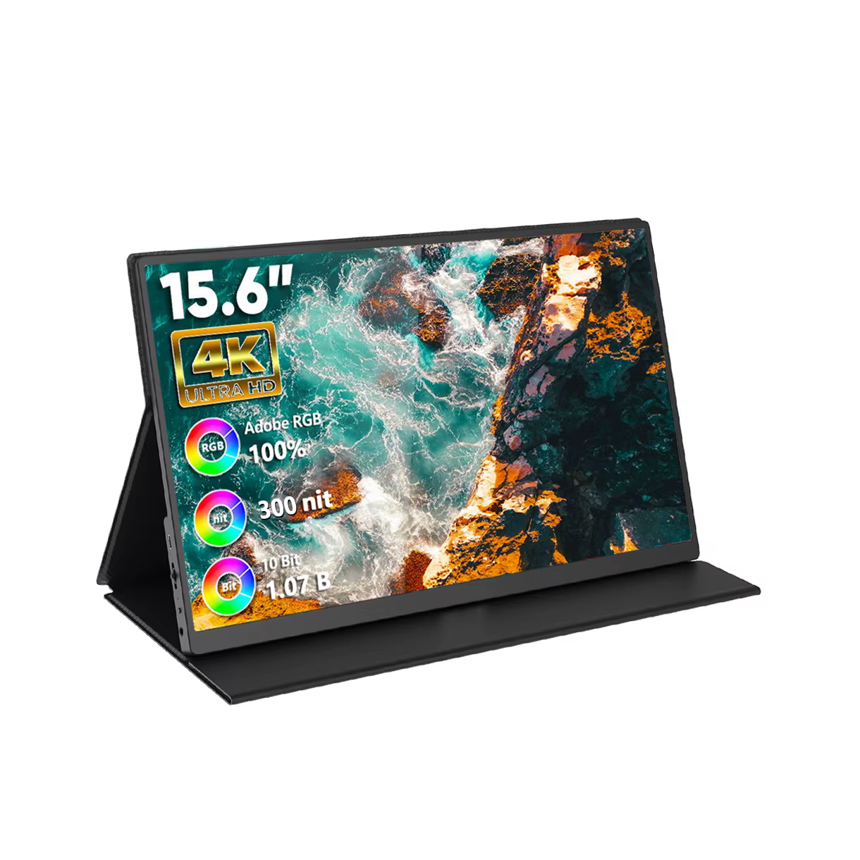 Moniteur portable 4K 15,6 pouces 3840x2400 IPS, écran d'extension pour ordinateur portable, 300 nits