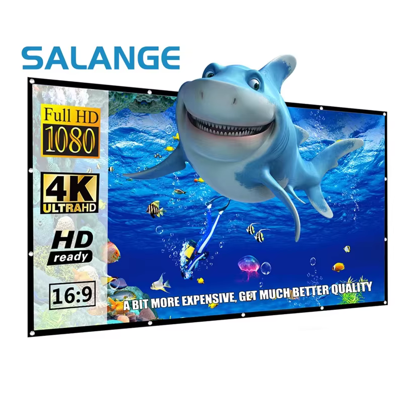 Écran de projection Salange 84 / 100 / 120 pouces, portable, pliable, pour cinéma maison, extérieur,