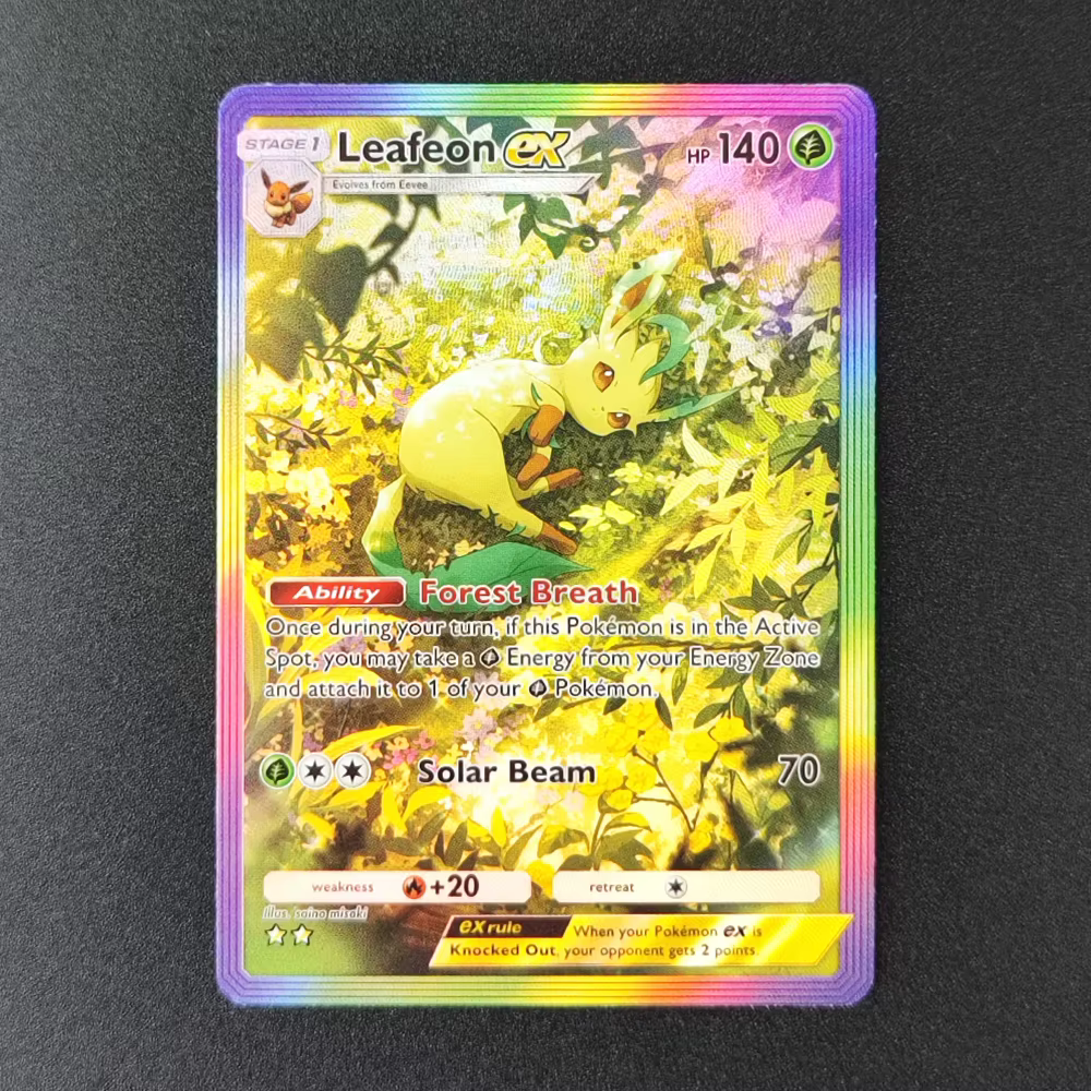 Carte de jeu Pokémon TCG anglaise auto-fabriquée, série Triumphant Light A2a, avec Arceus, Leafeon,