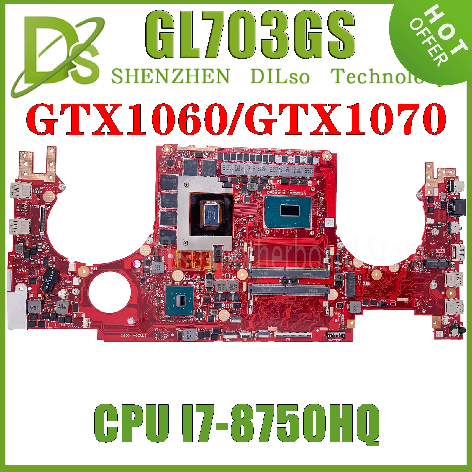 KEFU GL703GS Carte Mère Pour ASUS ROG Strix GL703 GL703GM GL703G GL703VSK S7B Ordinateur Portable Ca