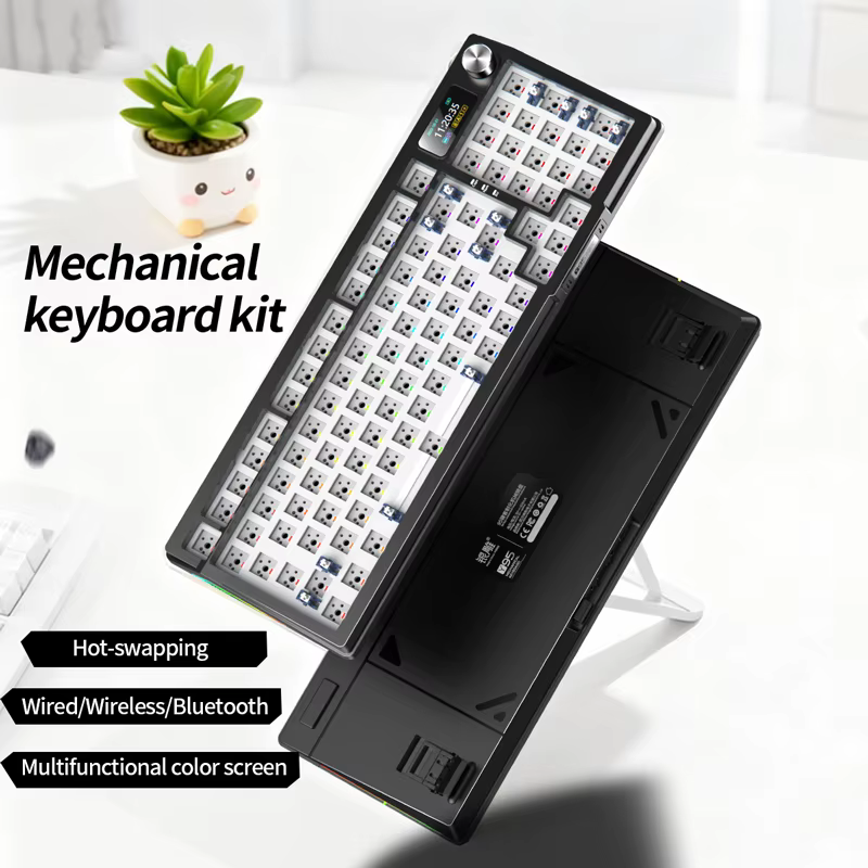 YINDIAOY95 Kit de clavier Hotswap écran TFT rétro-éclairé rvb 2.4GHz Bluetooth sans fil personnalisé