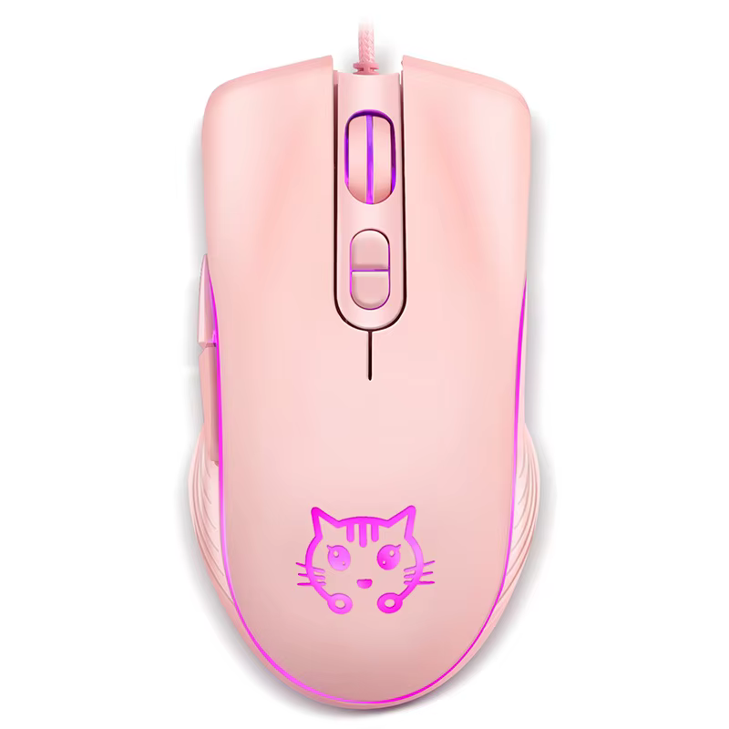 Souris de jeu filaire USB rose ordinateur professionnel e-sports Mause 2400 DPI souris silencieuse r