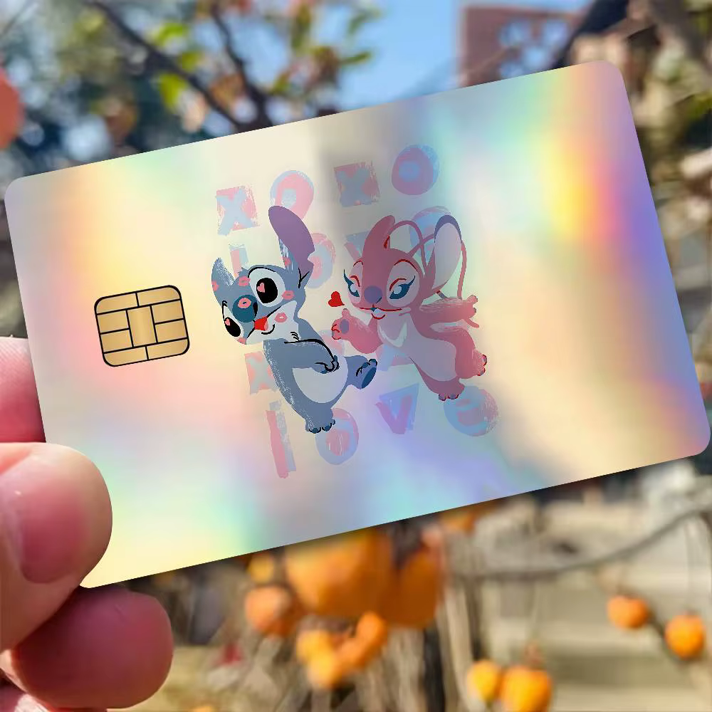 Autocollants pour cartes bancaires S-Stitchs Laser Sparkle, accessoires universels de décoration art