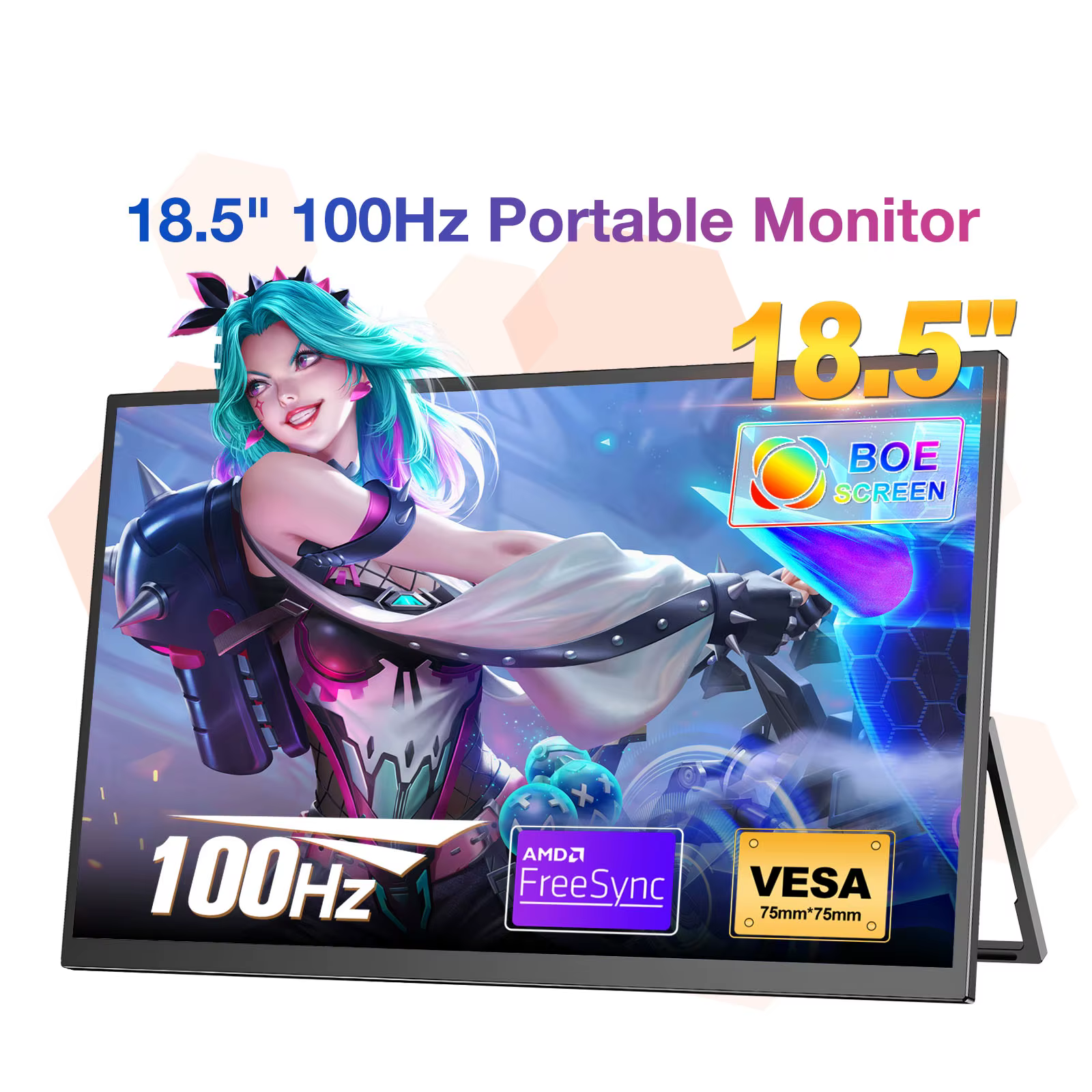 Moniteur portable de jeu 17,4/18,5/19 pouces 4K 2160P 100Hz 144Hz HDR HDMI Type C pour téléphone, NS