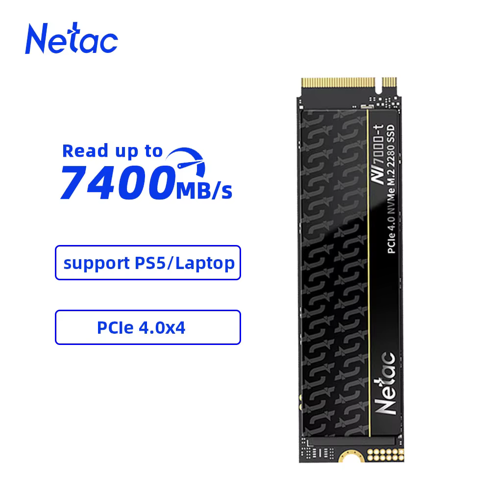 Netac SSD NVMe M.2 1 to 2 to 4 to M2 2280 PCIe 4.0x4 SSD PS5 disque dur interne disque SSD pour ordi