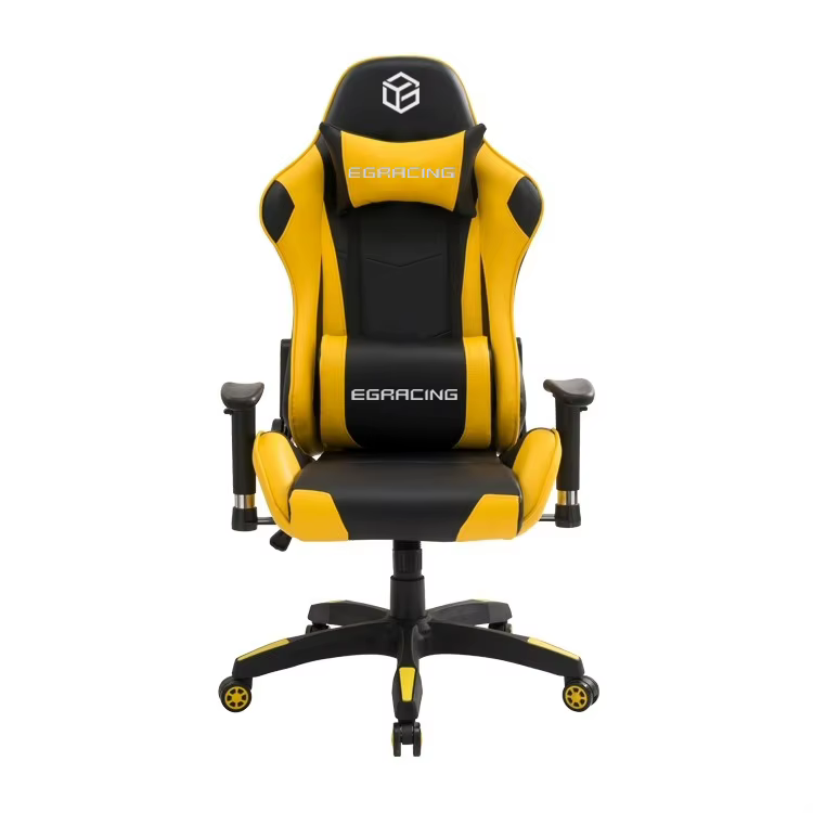 Chaise de Gamer Moderne Personnalisée Noire et Jaune, Chaise de Jeu Ergonomique avec