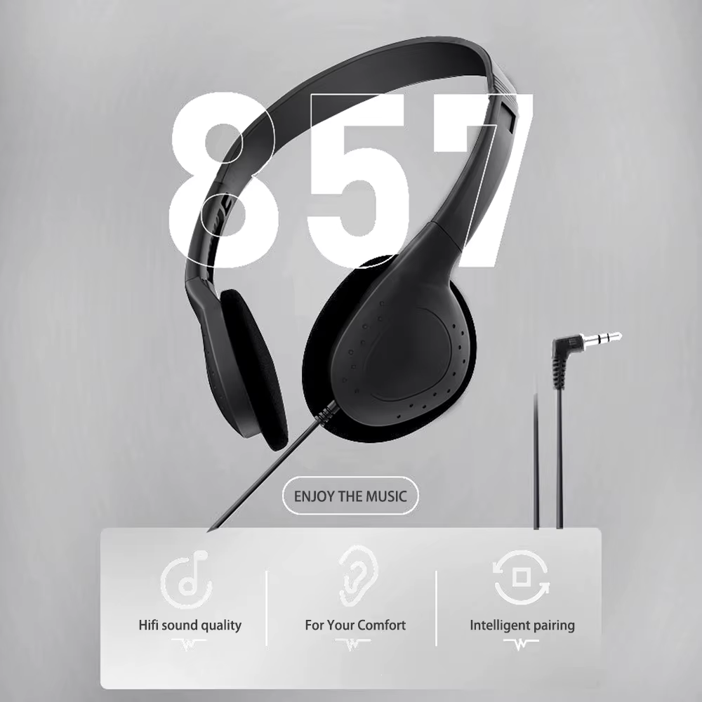 Casque stéréo filaire 3,5 mm, casque de jeu Hi-Fi avec basses pour PC, téléphone portable, jeu PS