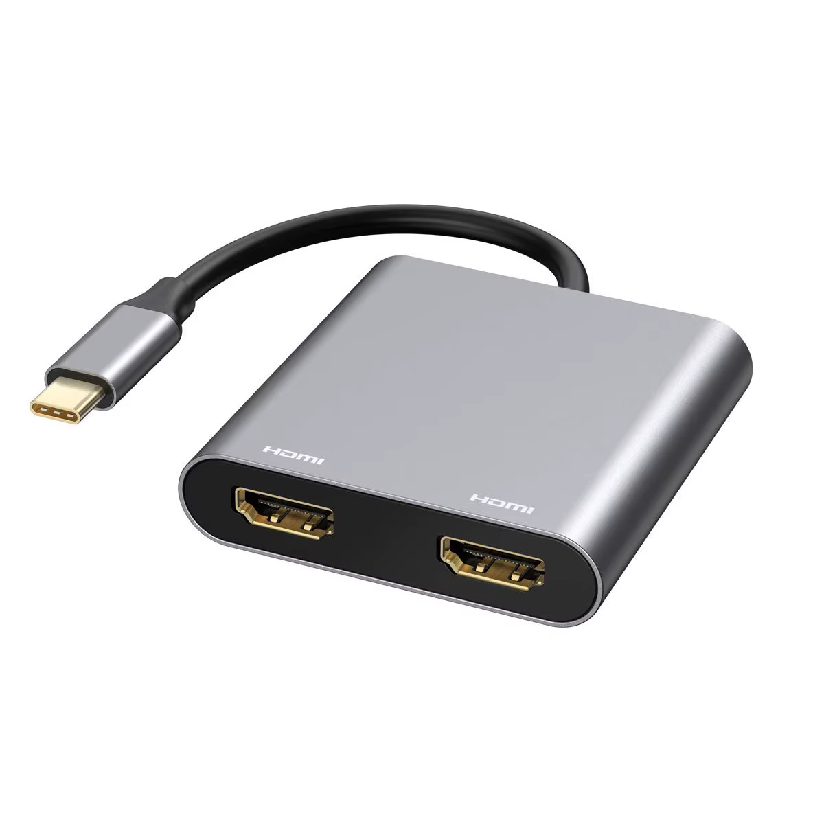 Hub USB C à 2 ports vers double répartiteur HDMI, Station d'accueil de Type C à double écran 4K 60HZ