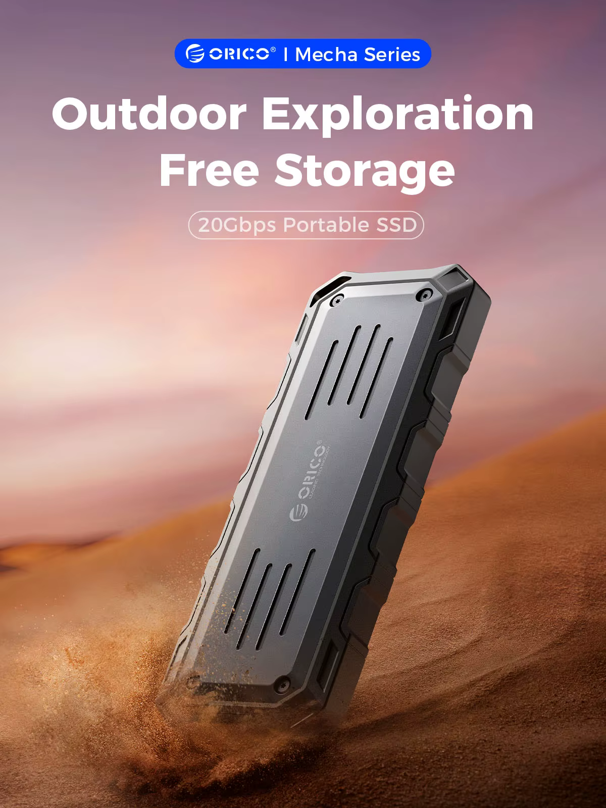ORICO Mecha-Disque SSD externe portable, SSD 2000 Mbps, 2 To, 1 To, USB 3.2, Gen2 Type-C, PSSD pour