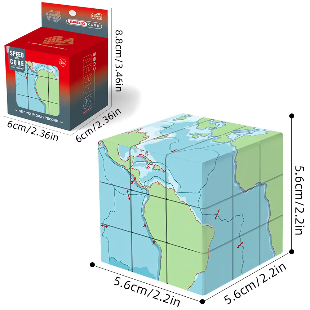 Cube de vitesse 3x3 avec cartes, collection de souvenirs de voyage, idée cadeau de vacances, casse-t