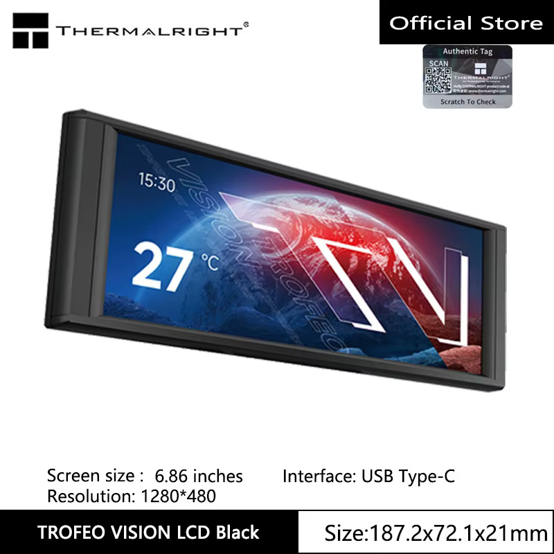 Écran d'affichage LCD IPS Thermalright TROFEO VISION, 6,86 pouces/résolution magnétique/1280*480/por