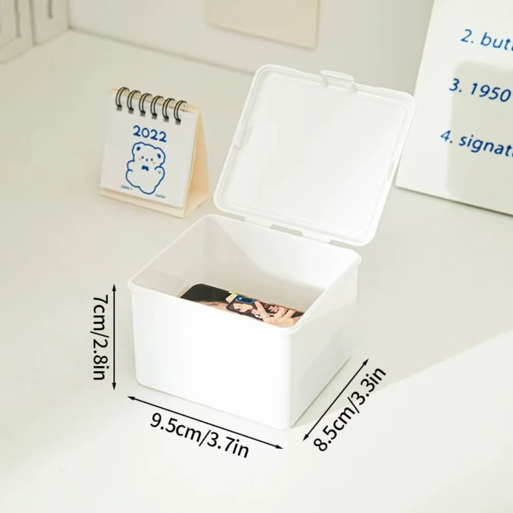 Boîte de rangement Kpop blanche pour cartes photo, collection de cartes d'idole, conteneur de bijoux