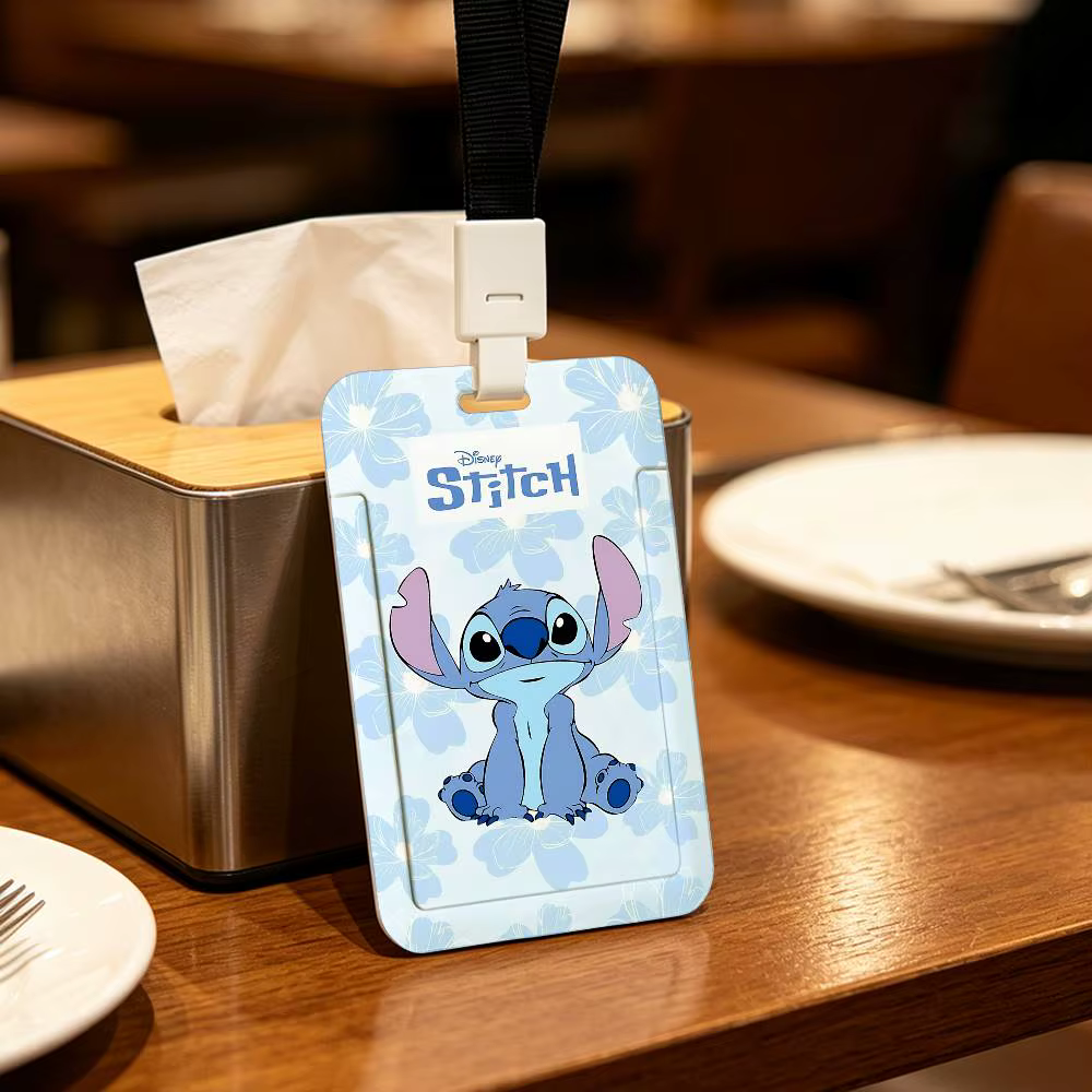 Porte-badge imprimé S-Stitch mignon avec cordon détachable, porte-carte d'identité d'employé profess