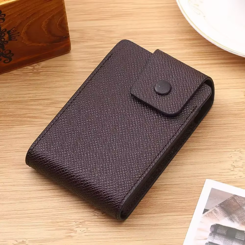 Porte-cartes en cuir à fentes multiples, porte-cartes de crédit, portefeuille de poche, clip multifo