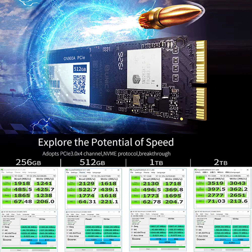 OSCOO-Disque dur SSD 1 To, 512 Go, 256 Go, HDD, PCIe, NVcloser, pour Macbook Pro, Macbook Air, iMac