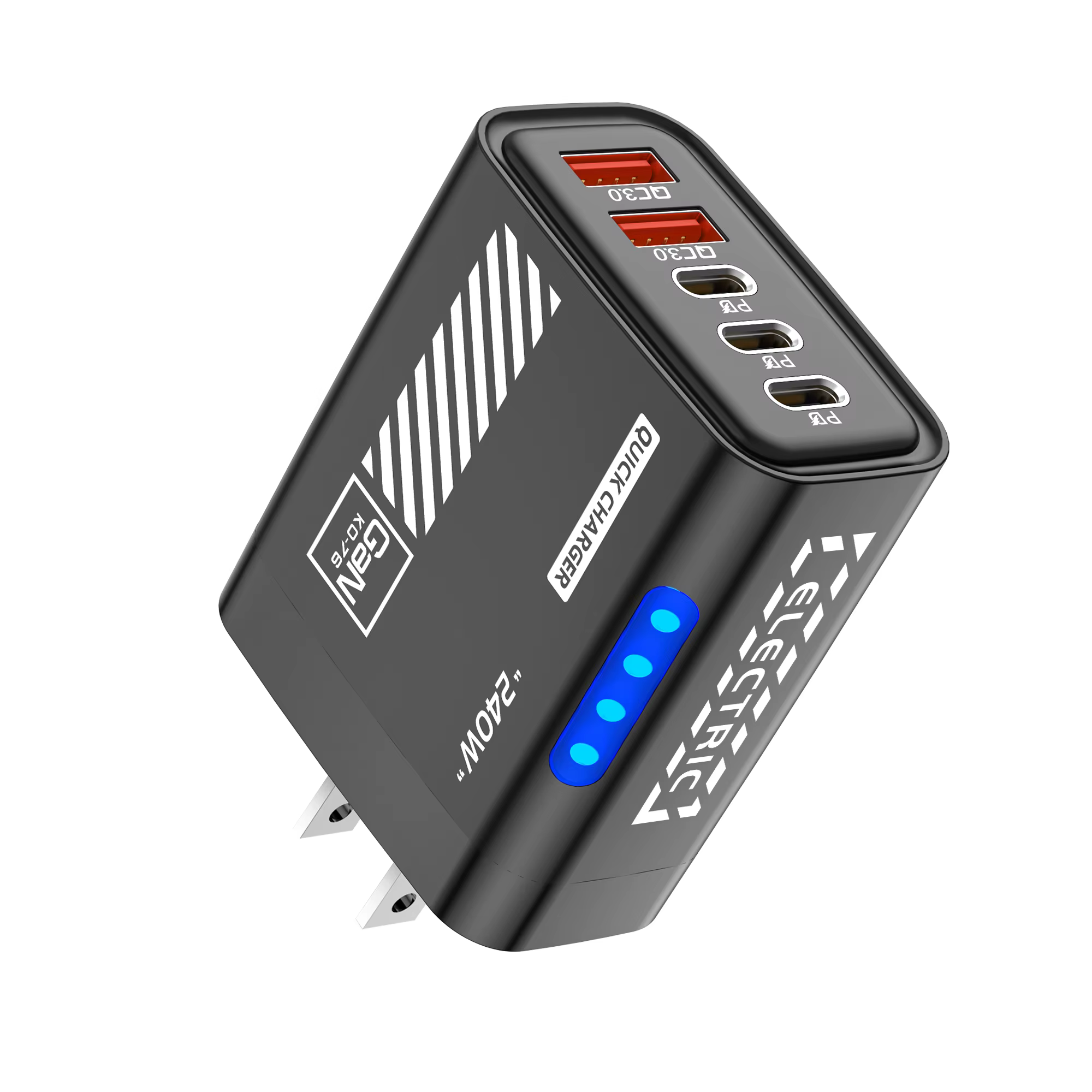 5 ports GaN USB C chargeur 240W PD chargeur rapide adaptateur de téléphone chargeur mural pour iPhon