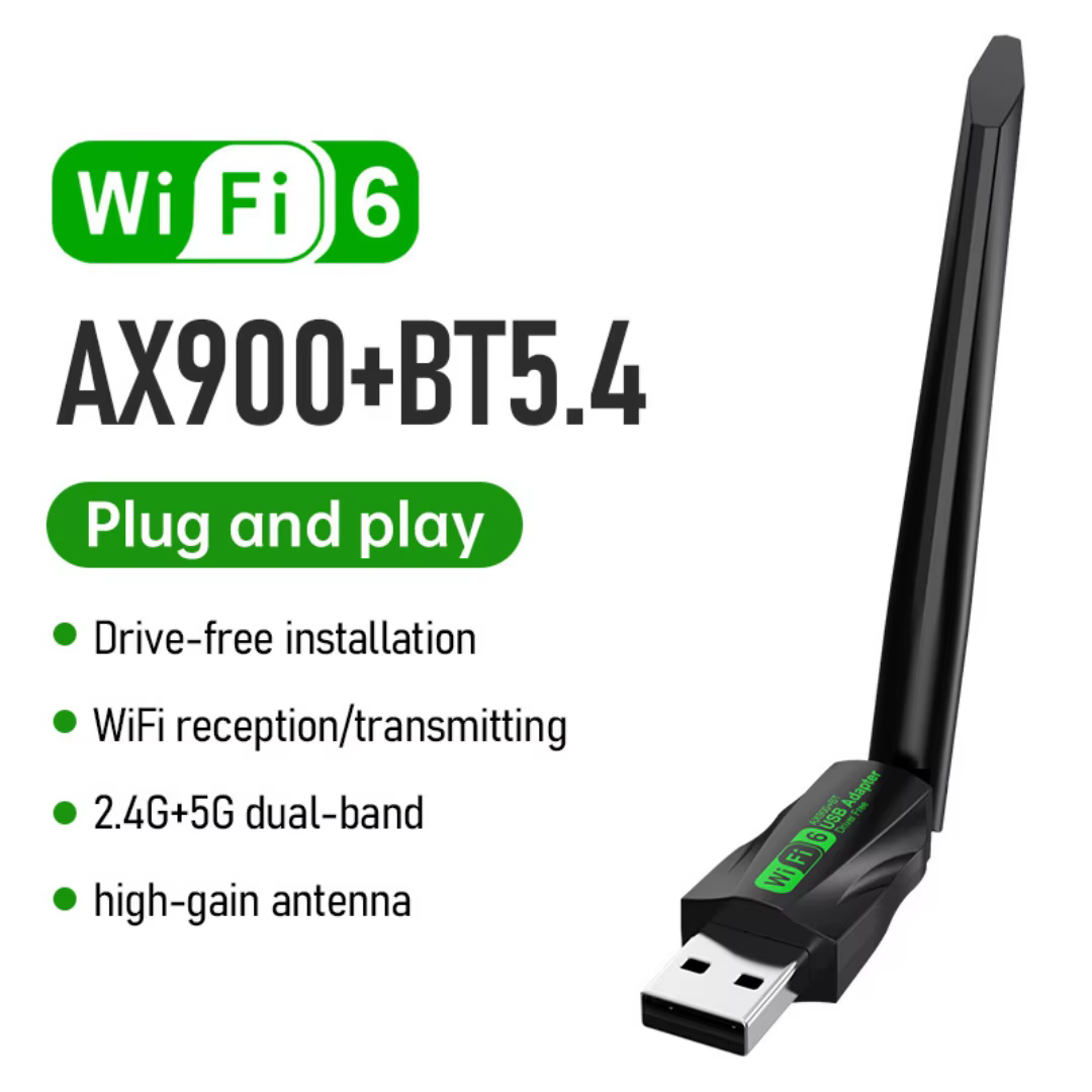 Carte Réseau Sans Fil WiFi 6 900M BT5.4 Double Bande 2.4G&5GHz USB 3.0 Adaptateur WiFi Haute Vitesse