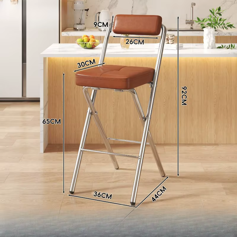 Tabourets de bar pliables avec dossier pour adultes, tabourets de cuisine hauts pour une utilisation