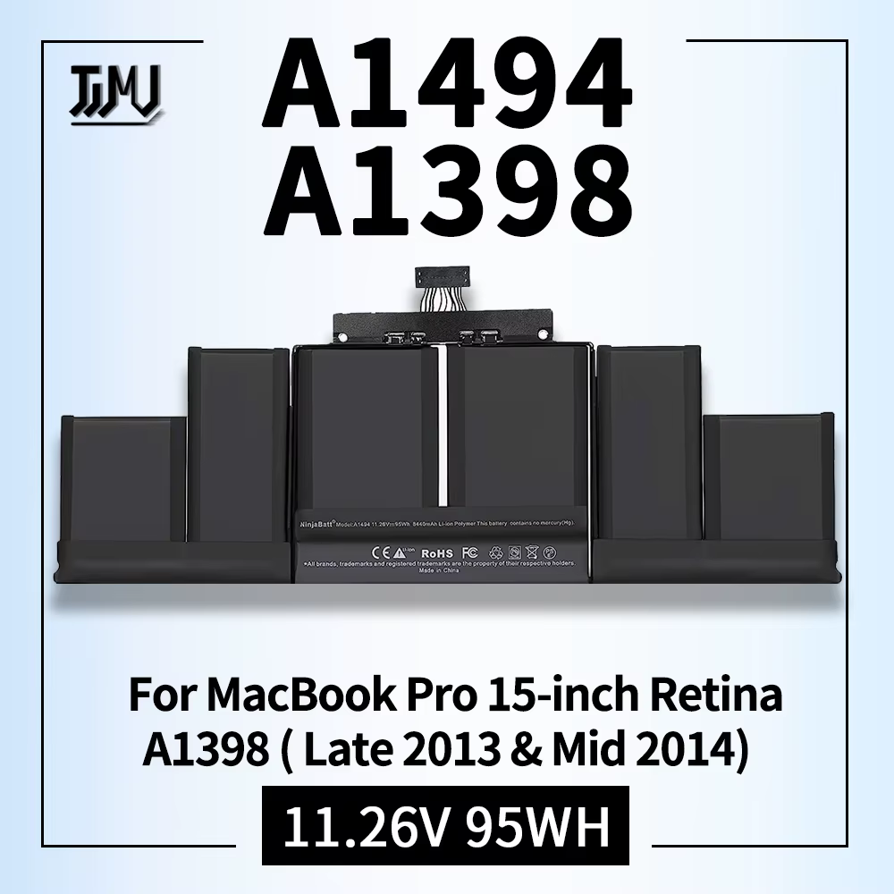 Batterie de remplacement pour ordinateur portable, Apple MacPlePro Retina, 15 ", A1398, fuite 2013 e