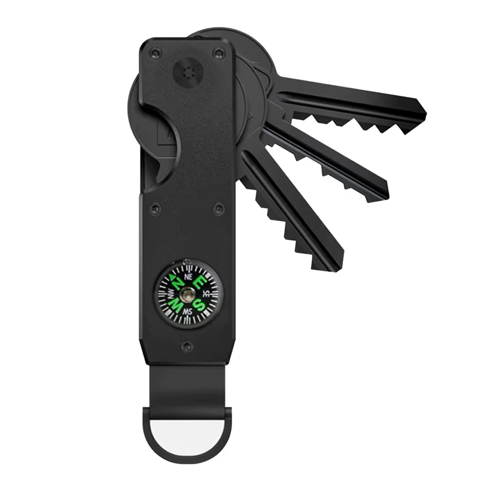 Organisateur de clés boussole - Porte-clés métallique compact | Porte-clés innovant minimaliste |
