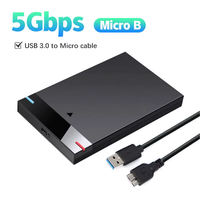 Boîtier de disque dur externe portable, boîtier de disque dur 2.5 pouces, câble Micro B USB 3.0 Type