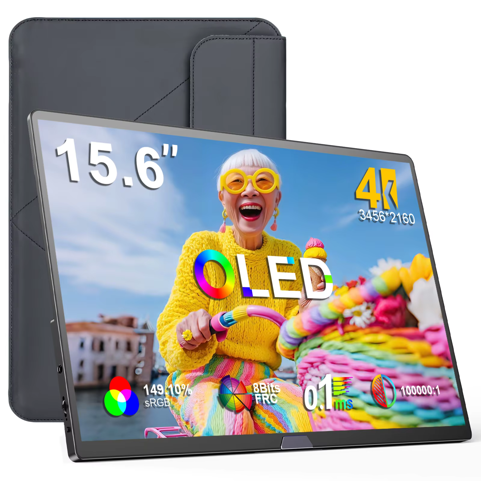 Moniteur portable OLED UPERFECT, second écran 15,6" 4K 149 % DCI-P3 100 000:1, USB-C, affichage exte