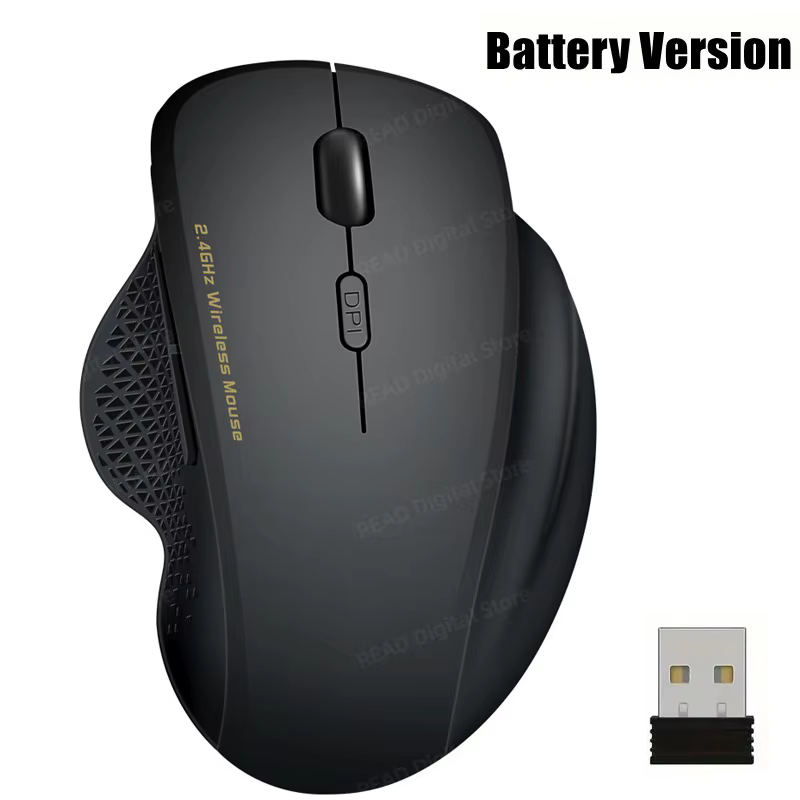 Souris de jeu sans fil 2.4G, ergonomique, avec récepteur USB, pour ordinateur portable, PC