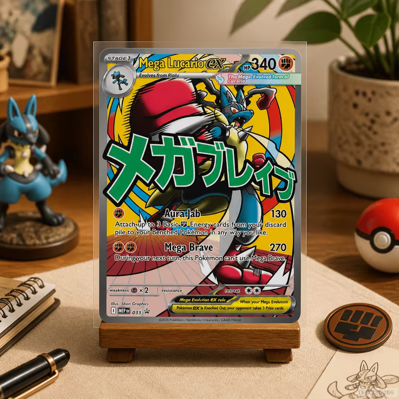 Mega Lucario ex 033 en DIY Collection Cards Self Made Single Card Classic Game Anime Card Gift Toy 5
