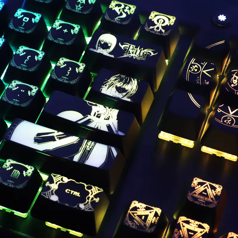 Touches de clavier mécanique Fate/stay Night Saber, 104 touches, pour Corsair K70 K95 Razer, aucun r