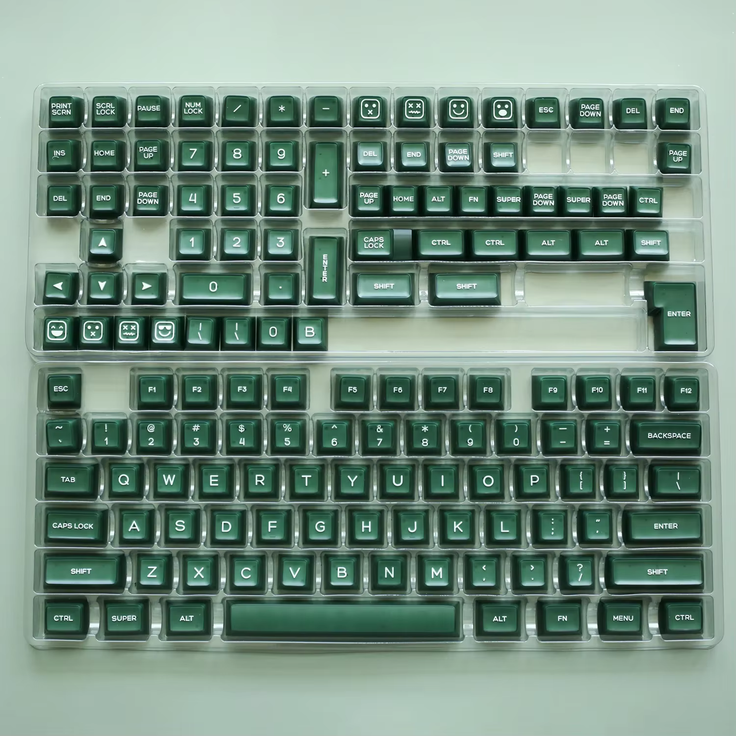 KBDiy SA profil vert translucide Keycaps pour clavier de jeu mécanique 135 touches capuchon Double i