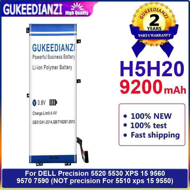 Batterie d'ordinateur portable sûre, longue durée, 9200Mah, pour Dell Precision 5520 5530 Xps 15 956