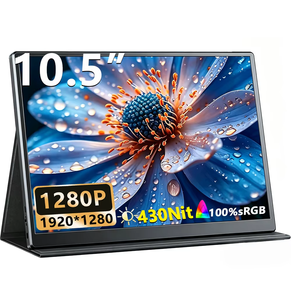 Petit moniteur portable 10,5 pouces 430 nits 15:10 1280P écran IPS, moniteurs de voyage ultra-minces