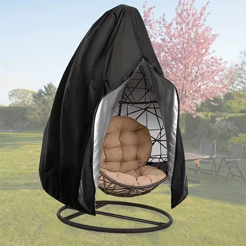 1 Housse de chaise suspendue noire robuste avec fermeture éclair, adaptée aux chaises suspendues de 