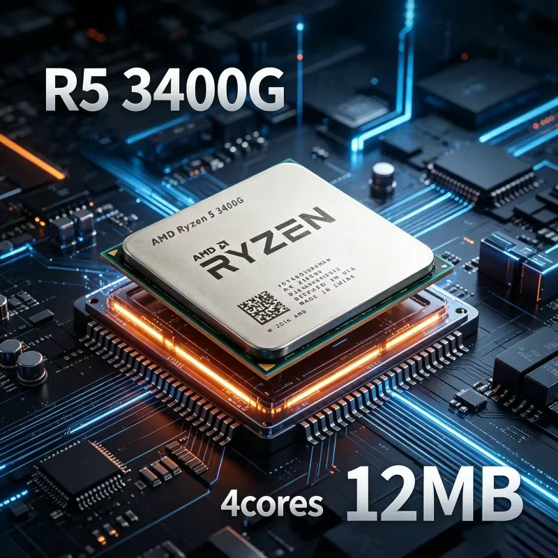 Processeur de jeu pour ordinateur de bureau AMD Ryzen 5 3400G R5 3400G, 4 cœurs, 8 threads, 3,7 GHz 