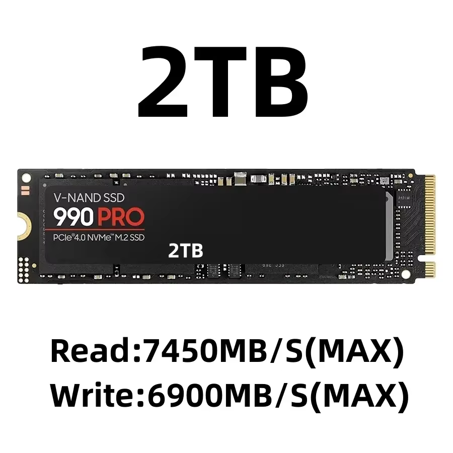 Disque SSD interne de jeu 2024 990 PRO 4TB 2TB 1TB M.2 2280 PCIe4.0 NVMe jusqu'à 7450 Mo/s pour PS5,