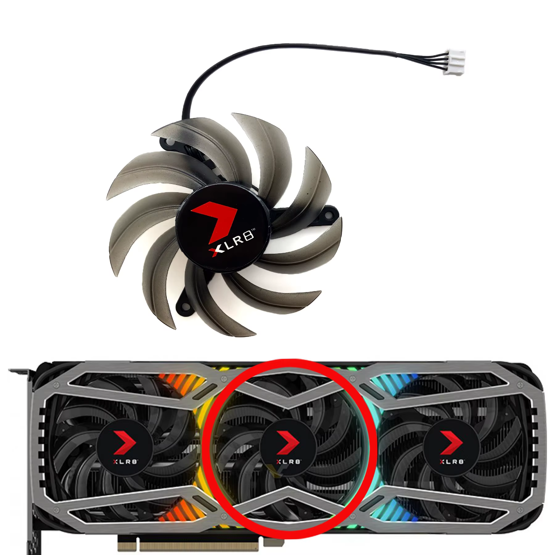 TH8015S2H-PCC01 pour PNY GeForce RTX3070 3070ti 3080 3080ti 3090 XLR8 REVEL EPIC-X RGB Triple ventil