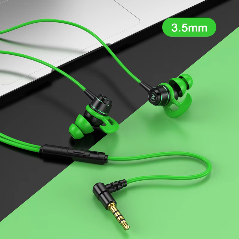 Casques de jeu HiFi dans l'oreille coude à 90 degrés Type C 3.5mm casque filaire de jeu pour Samsung