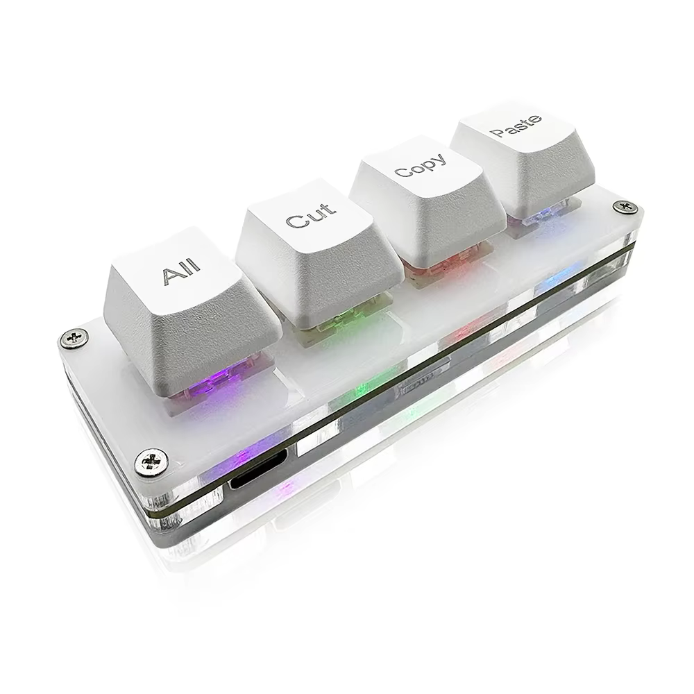 Mini clavier de jeu à 4 touches, tout coupé, pâte de copie, Macro Pad Ctrl A X C V, raccourci à une 