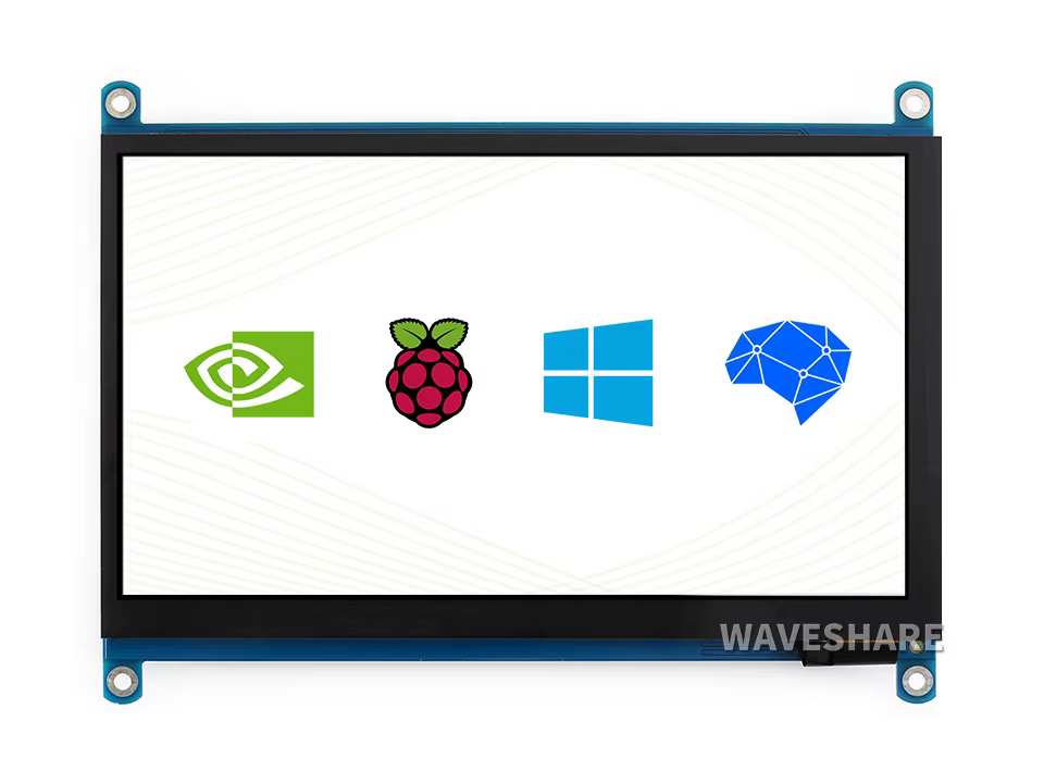 Écran tactile capacitif LCD HDMI (H) de 7 pouces (H), 1024 × 600, HDMI, IPS, boîtier en option, pris