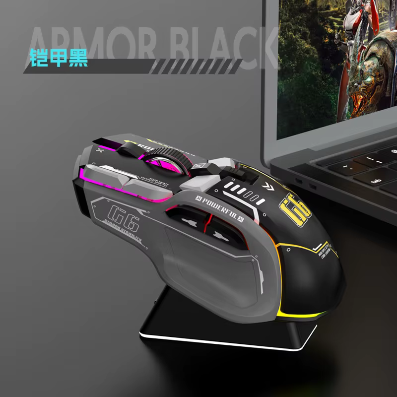 Souris de jeu mécanique sans fil Bluetooth G6, trois modes, rétroéclairage Rgb, silencieuse, Type C,